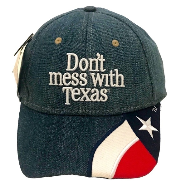 Don't Mess with Texas Cotton Red White Blue Adjustable Ball Cap NWT - Picture 1 of 13